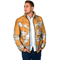 Chubby Duck Padded Jacket Shocked White Ducks Cartoon Doodle Pattern