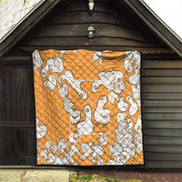 Chubby Duck Quilt Shocked White Ducks Cartoon Doodle Pattern