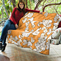 Chubby Duck Quilt Shocked White Ducks Cartoon Doodle Pattern