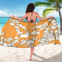 Chubby Duck Sarong Shocked White Ducks Cartoon Doodle Pattern