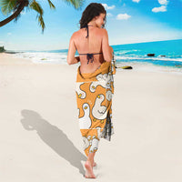 Chubby Duck Sarong Shocked White Ducks Cartoon Doodle Pattern