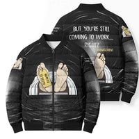 Funny Workplace Meme Office Humor Manager Bomber Puffer Jacket Employee Job Joke Worked to Death