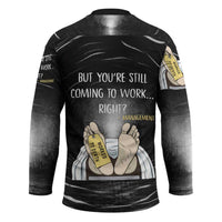 Funny Workplace Meme Office Humor Manager Hockey Jersey Employee Job Joke Worked to Death
