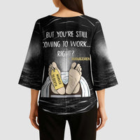 Funny Workplace Meme Office Humor Manager Kimono Sleeve Blouse Employee Job Joke Worked to Death