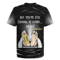 Funny Workplace Meme Office Humor Manager Rugby Jersey Employee Job Joke Worked to Death