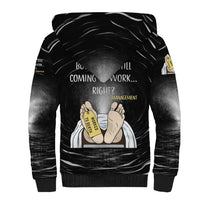 Funny Workplace Meme Office Humor Manager Sherpa Hoodie Employee Job Joke Worked to Death
