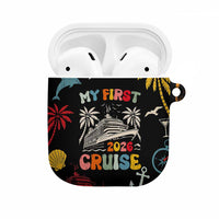 My First Cruise 2026 AirPods Case Vacation Groovy Family Cruise Ship