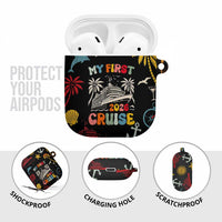 My First Cruise 2026 AirPods Case Vacation Groovy Family Cruise Ship