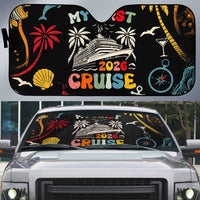 My First Cruise 2026 Auto Sun Shade Vacation Groovy Family Cruise Ship