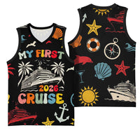 My First Cruise 2026 Basketball Jersey Vacation Groovy Family Cruise Ship