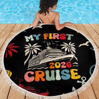 My First Cruise 2026 Beach Blanket Vacation Groovy Family Cruise Ship