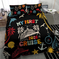 My First Cruise 2026 Bedding Set Vacation Groovy Family Cruise Ship