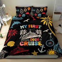 My First Cruise 2026 Bedding Set Vacation Groovy Family Cruise Ship