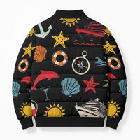 My First Cruise 2026 Bomber Puffer Jacket Vacation Groovy Family Cruise Ship