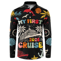 My First Cruise 2026 Button Sweatshirt Vacation Groovy Family Cruise Ship