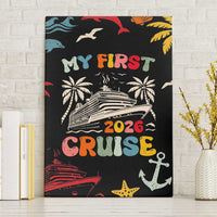 My First Cruise 2026 Canvas Wall Art Vacation Groovy Family Cruise Ship