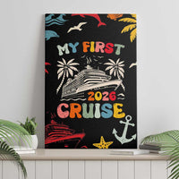 My First Cruise 2026 Canvas Wall Art Vacation Groovy Family Cruise Ship