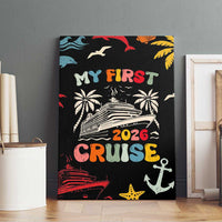 My First Cruise 2026 Canvas Wall Art Vacation Groovy Family Cruise Ship