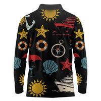 My First Cruise 2026 Long Sleeve Polo Shirt Vacation Groovy Family Cruise Ship