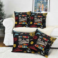 My First Cruise 2026 Pillow Cover Vacation Groovy Family Cruise Ship