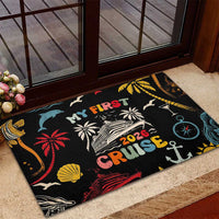 My First Cruise 2026 Rubber Doormat Vacation Groovy Family Cruise Ship