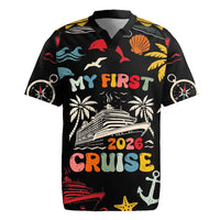 My First Cruise 2026 Rugby Jersey Vacation Groovy Family Cruise Ship