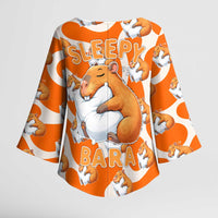 Capybara Sleep Kimono Sleeve Blouse Sleepybara Nightdress