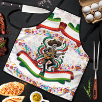 Cinco De Mayo Sugar Skull Mariachi Apron Mexican Fiesta Floral Skeleton Guitar Folk Art