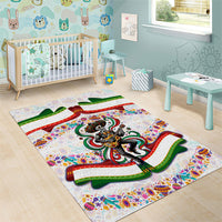 Cinco De Mayo Sugar Skull Mariachi Area Rug Mexican Fiesta Floral Skeleton Guitar Folk Art