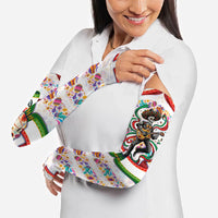 Cinco De Mayo Sugar Skull Mariachi Arm Sleeves Mexican Fiesta Floral Skeleton Guitar Folk Art