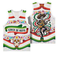 Cinco De Mayo Sugar Skull Mariachi Basketball Jersey Mexican Fiesta Floral Skeleton Guitar Folk Art