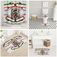 Cinco De Mayo Sugar Skull Mariachi Bathroom Set Mexican Fiesta Floral Skeleton Guitar Folk Art