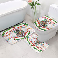 Cinco De Mayo Sugar Skull Mariachi Bathroom Set Mexican Fiesta Floral Skeleton Guitar Folk Art