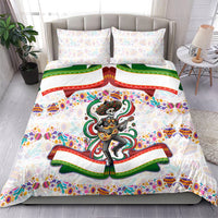 Cinco De Mayo Sugar Skull Mariachi Bedding Set Mexican Fiesta Floral Skeleton Guitar Folk Art