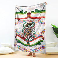 Cinco De Mayo Sugar Skull Mariachi Blanket Mexican Fiesta Floral Skeleton Guitar Folk Art