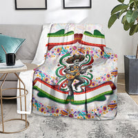Cinco De Mayo Sugar Skull Mariachi Blanket Mexican Fiesta Floral Skeleton Guitar Folk Art