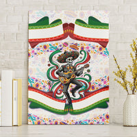 Cinco De Mayo Sugar Skull Mariachi Canvas Wall Art Mexican Fiesta Floral Skeleton Guitar Folk Art