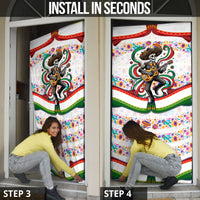 Cinco De Mayo Sugar Skull Mariachi Door Cover Mexican Fiesta Floral Skeleton Guitar Folk Art