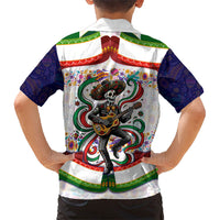 Cinco De Mayo Sugar Skull Mariachi Kid Hawaiian Shirt Mexican Fiesta Floral Skeleton Guitar Folk Art
