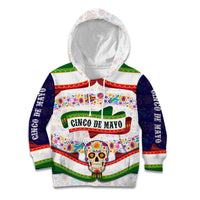 Cinco De Mayo Sugar Skull Mariachi Kid Hoodie Mexican Fiesta Floral Skeleton Guitar Folk Art