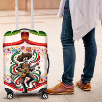 Cinco De Mayo Sugar Skull Mariachi Luggage Cover Mexican Fiesta Floral Skeleton Guitar Folk Art