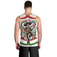 Cinco De Mayo Sugar Skull Mariachi Men Tank Top Mexican Fiesta Floral Skeleton Guitar Folk Art