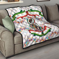 Cinco De Mayo Sugar Skull Mariachi Quilt Mexican Fiesta Floral Skeleton Guitar Folk Art