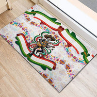 Cinco De Mayo Sugar Skull Mariachi Rubber Doormat Mexican Fiesta Floral Skeleton Guitar Folk Art