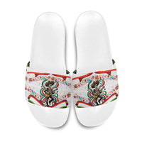 Cinco De Mayo Sugar Skull Mariachi Slide Sandals Mexican Fiesta Floral Skeleton Guitar Folk Art