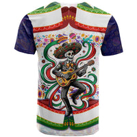 Cinco De Mayo Sugar Skull Mariachi T Shirt Mexican Fiesta Floral Skeleton Guitar Folk Art