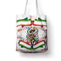 Cinco De Mayo Sugar Skull Mariachi Tote Bag Mexican Fiesta Floral Skeleton Guitar Folk Art