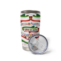 Cinco De Mayo Sugar Skull Mariachi Tumbler Cup Mexican Fiesta Floral Skeleton Guitar Folk Art