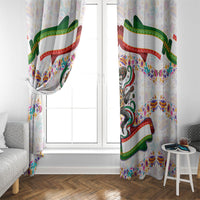 Cinco De Mayo Sugar Skull Mariachi Window Curtain Mexican Fiesta Floral Skeleton Guitar Folk Art