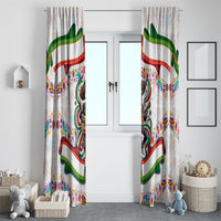 Cinco De Mayo Sugar Skull Mariachi Window Curtain Mexican Fiesta Floral Skeleton Guitar Folk Art